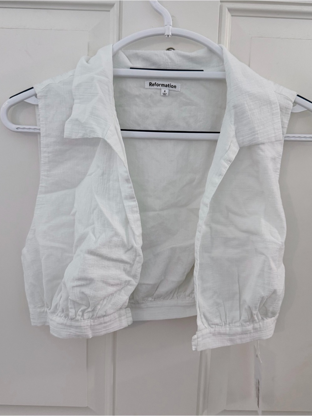 Reformation Sails Cropped Vest 4 | NWT White